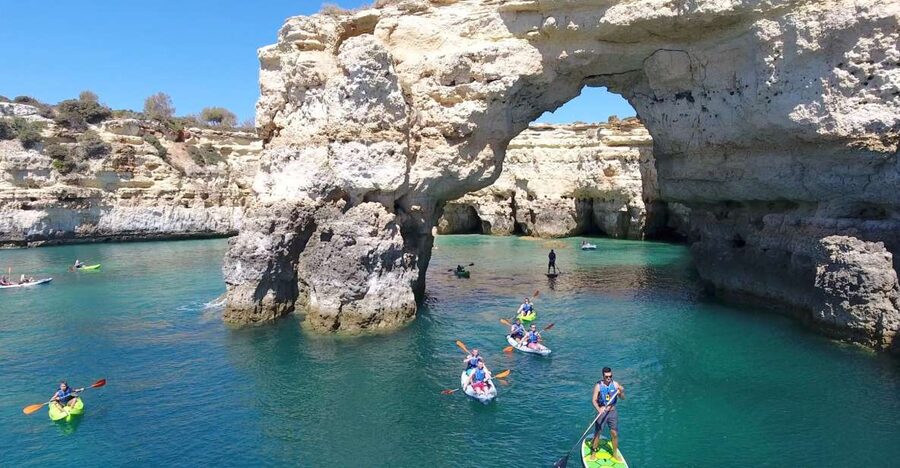 From Albufeira: Benagil Hidden Caves Tour by Kayak - Leaving the catamaran for the kayaks