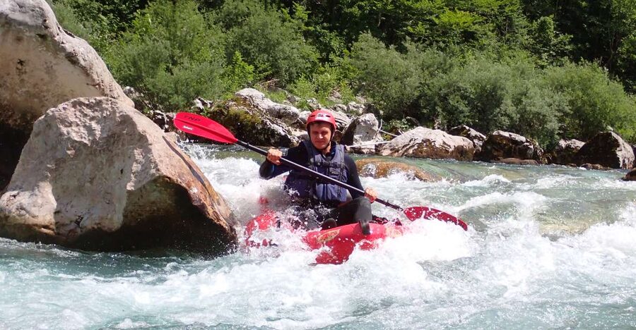 From Bovec: Whitewater kayaking on the Soča River - The 10-minute ride to the Soča