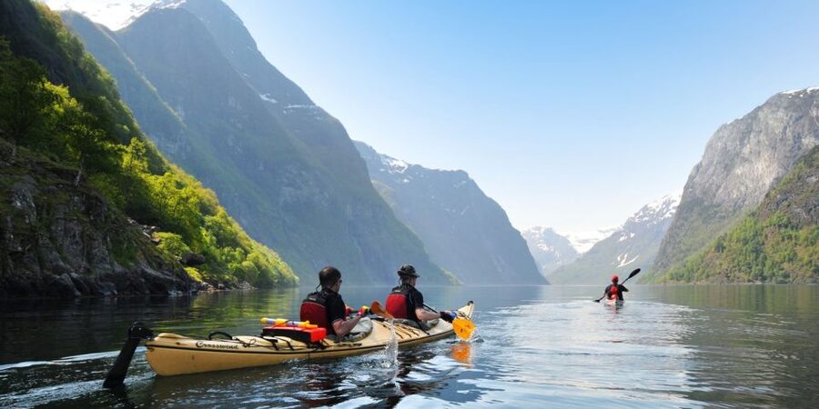 From Flåm: Nærøyfjord 3 Day Kayaking and Camping Tour - Day two: Longer paddling, hiking, and a campfire meal