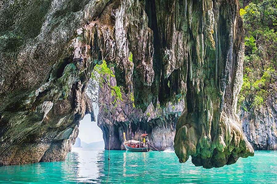 From Khao Lak: Premium James Bond Sunset and Canoe Adventure - A comfortable boat for a 12-hour outing