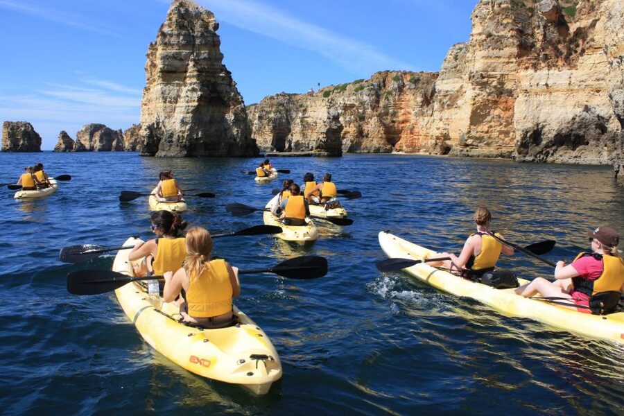 From Lagos: Algarve Coast and Caves by Kayak - The return trip and the support boat