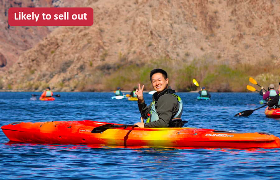From Las Vegas: Emerald Cave Guided Kayaking Tour - Paddling north on the Colorado River