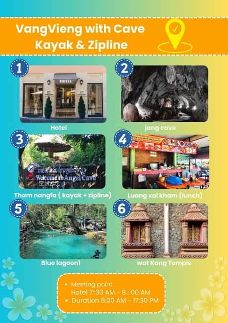 From Vientiane: Vang Vieng Tour with Cave Kayak & Zipline - Tham Phu Kham combines a cave and Blue Lagoon 1
