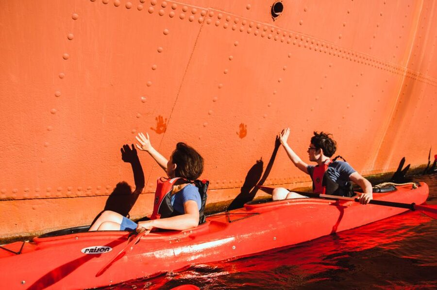 Gdansk: Guided Kayak Tour - Paddling from Gdansk Shipyard toward the historic center