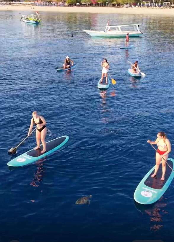 Gili sunrise stand-up paddle boarding (drone photoshoot) - The Paddle at M22V+87P