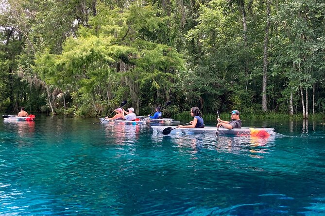 Glass Bottom Kayak Tours of Silver Springs - Following the guide through the spring run