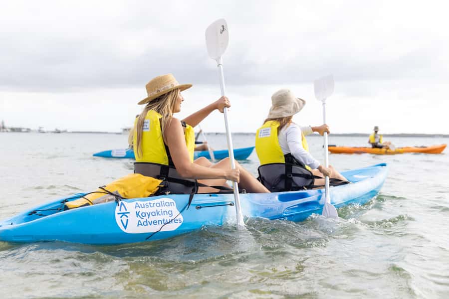 Gold Coast: Kayaking & Snorkelling Tour with Fish Feeding - Learning to paddle in a double kayak