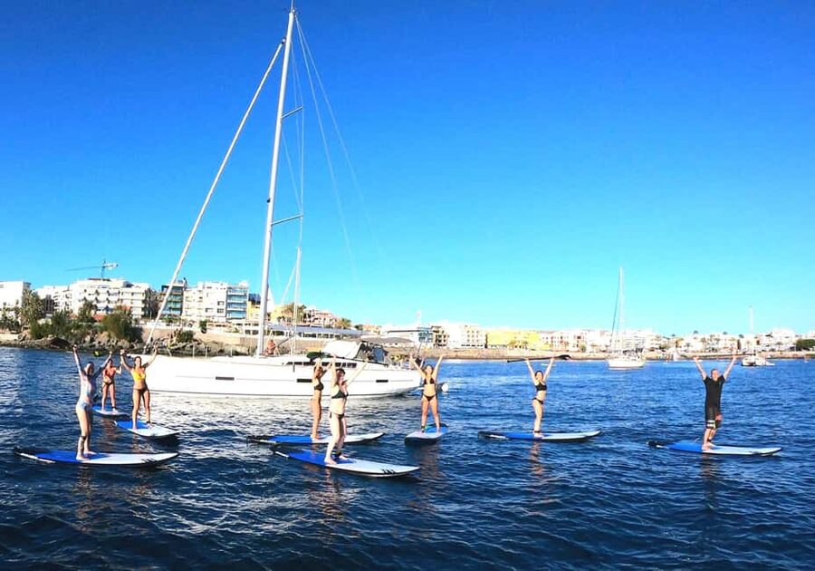 Gran Canaria, Premium Stand Up Paddle Board Experience. - From kneeling to standing at Las Marañuelas