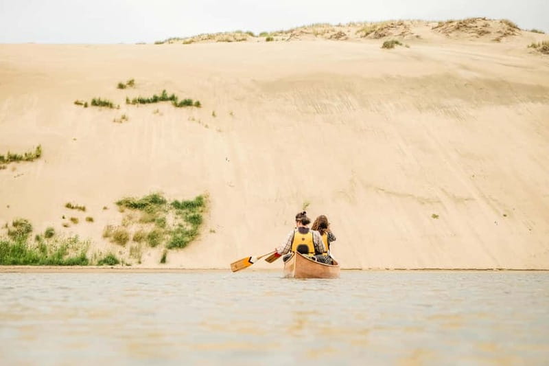 Guided Canoe Tour of the Curonian Spit Lithuania - Pervalka safety briefing and first paddle