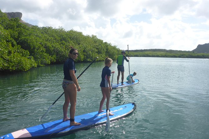 Guided paddleboarding (SUP) mangrove ECO tour for beginners - Returning downwind past Spanish Water villas