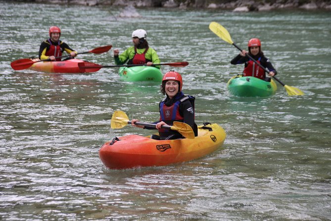 Guided Sit on Top Kayak Trip on Soca River - Getting fitted with wetsuit, helmet, and life jacket