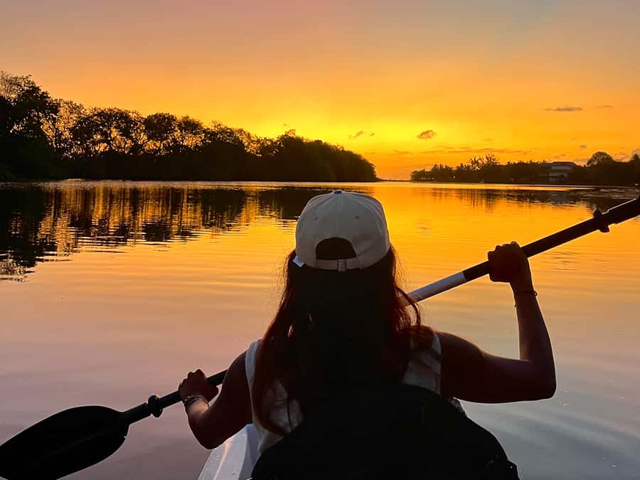 Guided Sundowner Kayak Tour - When the river turns gold
