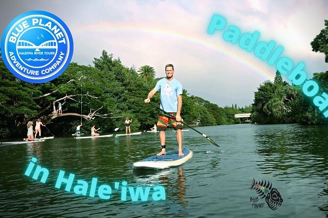 Haleiwa River Paddle Board Rental with Blue Planet Adventure Co. - Paddling Upstream Toward the Second Bridge