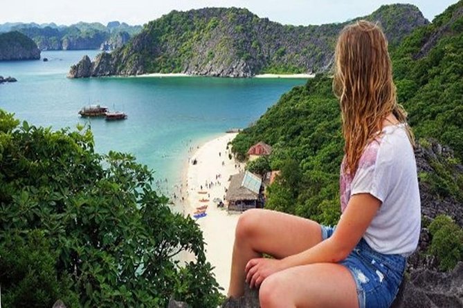 Halong Bay Day Tour: Visit Cave Island Kayaking Swimming Lunch - Titop Island combines a beach and a climb