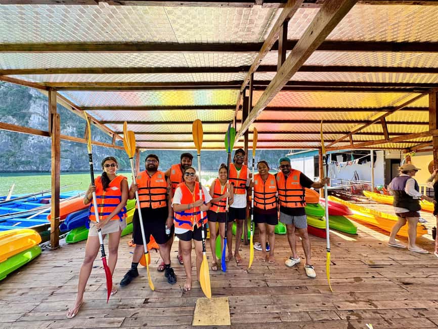 Halong Bay: Luxury Day Cruise w/ Pool, Kayak, Free Transfer - Lunch beside Fighting Chicken and Incense Burner Islets