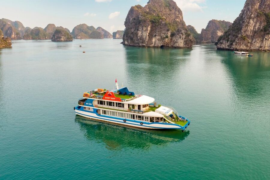 Halong Bay: Luxury Day Cruise with Buffet, Kayak, Swim - Titop Island, a beach and a steep reward