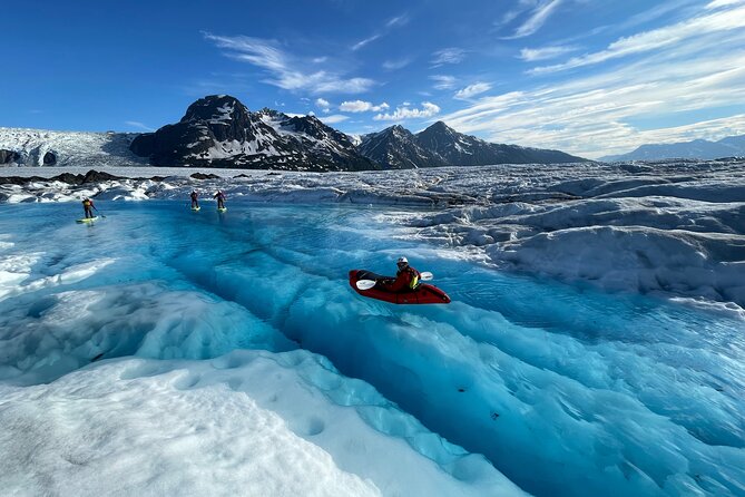 Helicopter and Glacier Paddle Boarding -PRIVATE - Lunch on the ice, then the flight back