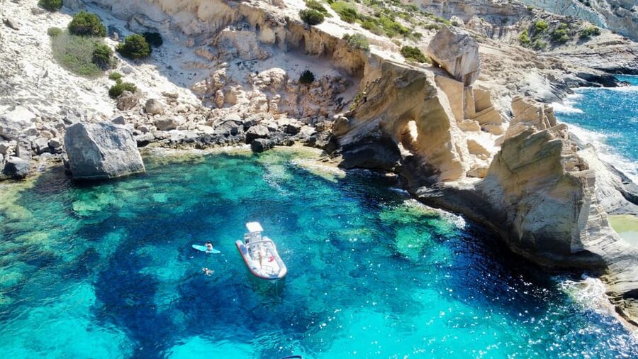 Ibiza: SpeedBoat trip to Atlantis & Es Vedra Snorkel+Paddle - The west coast views, from Cala Bassa onward