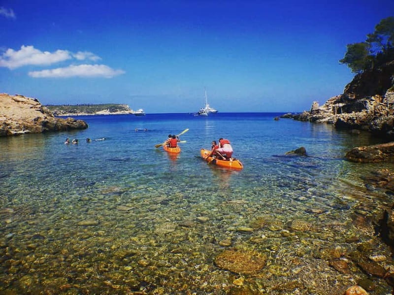 Ibiza: Xarraca Bay Guided Kayaking Tour - Cala Xuclar brings a welcome pause
