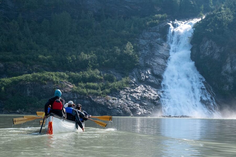 Juneau: Mendenhall Glacier Canoe Paddle and Hike - Landing near the glacier’s changing edge