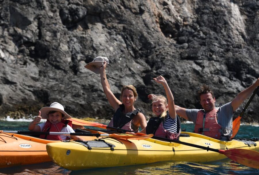 Kardamyli: Sea Kayaking With Lunch - Swimming, snorkeling, and the beach stop