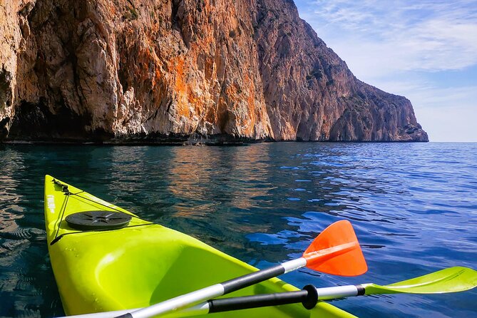 Kayak excursion to Cova dels Coloms from Platja Mascarat - The swim, jump, and snorkel section