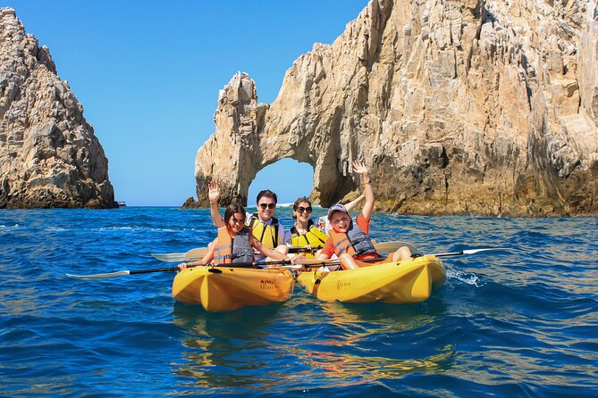 Kayak Expedition to the Arch of Cabo San Lucas, Lovers Beach & Snorkel - Paddling toward El Arco and Neptune’s Finger