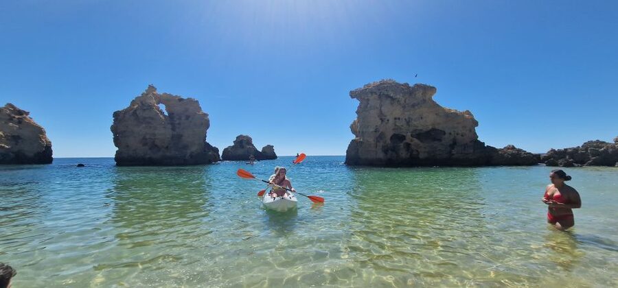 Kayak tour Albufeira. - Paddling beside Albufeira’s cliffs