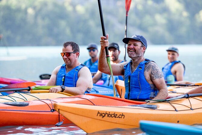 Kayak Tour of the Turquoise Lake Brienz - The north shore, cliffs, and Ringgenberg Castle