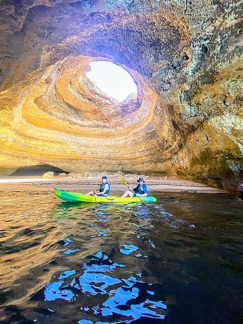 Kayak Tour Unexplored Caves + Benagil Cave - A stop at a quiet beach