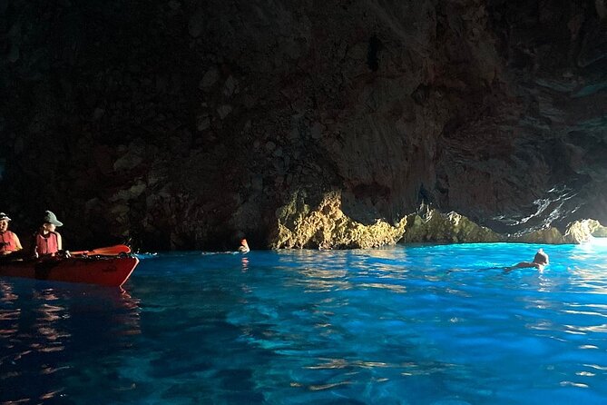 Kayak Trip to Hidden blue Cave, with lunch & fruits. - Snorkeling for red starfish and clear seabeds