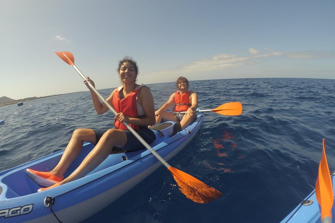 Kayaking and snorkeling - The rocky coast before the snorkel stop