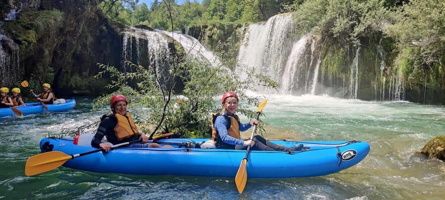 Kayaking Mreznica Waterfalls in Natural Monument - Choosing between the 1-meter and 8-meter jumps