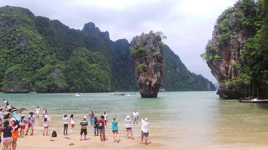 Khao Lak: James Bond Island & Canoeing Tour by Longtail Boat - Wat Suwan Khuha and its playful monkeys