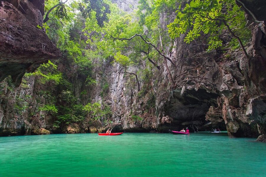 Khao Lak: James Bond Island & Canoeing Tour by Longtail Boat - Canoeing through Koh Talu’s caves
