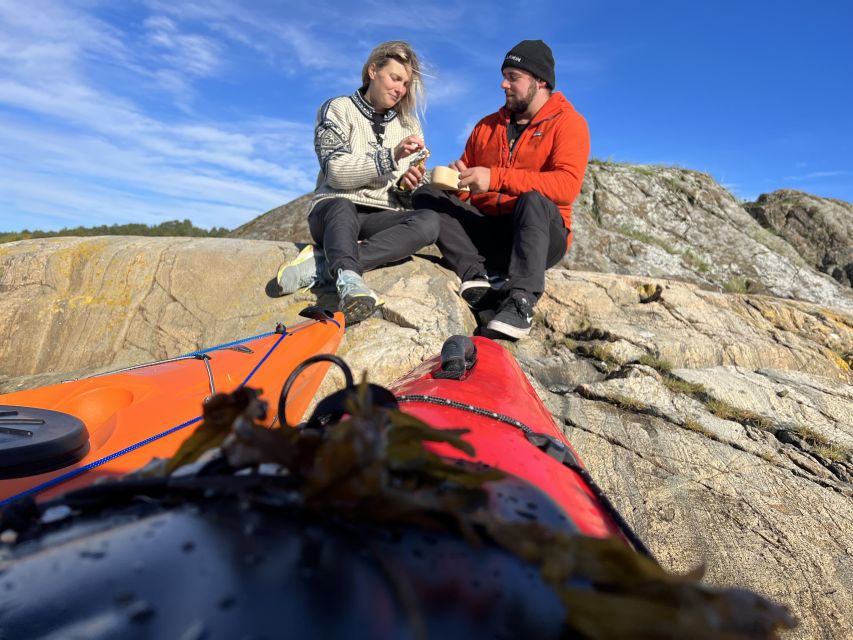 Kristiansand: Scenic Double Sea Kayak Tour around Odderoya - Learning the first strokes before Odderøya