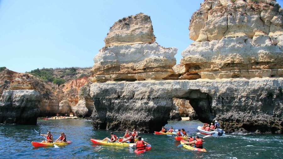 Lagos: Kayaking Tour - The Catamaran Makes the Outing Easier