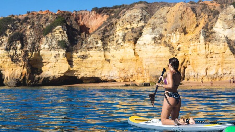 Lagos: Stand-Up Paddle Board Rental - Getting the inflatable board ready