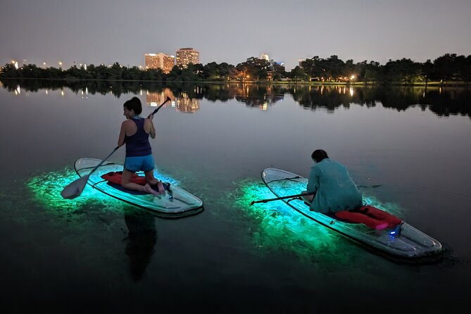LED Glow in the Dark Clear Kayak or Paddleboard in Paradise - Who will enjoy this Orlando night paddle?