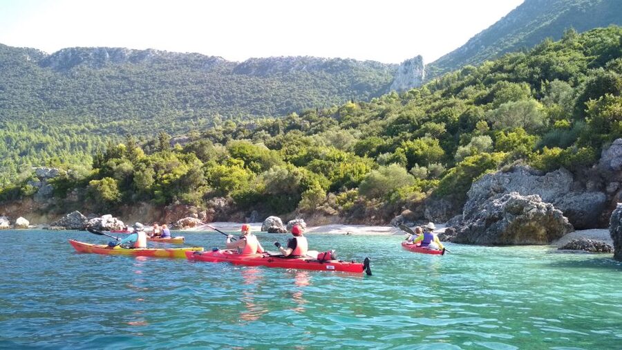 Lefkada: Full Day Sea Kayaking Tour - Fitness, swimming, and boat traffic