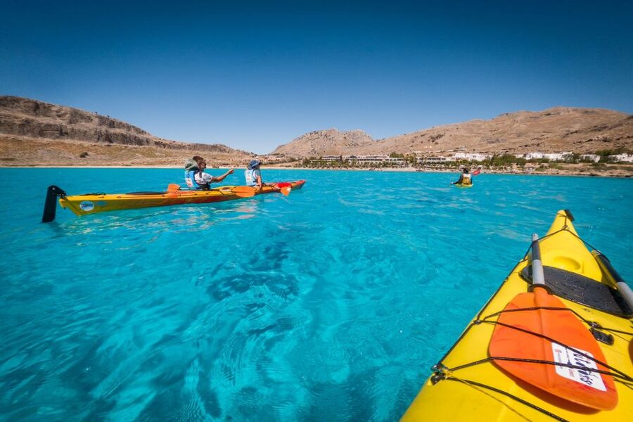 Lindos: Sea Kayaking & Acropolis of Lindos Tour with Lunch - Lunch at a seaside tavern