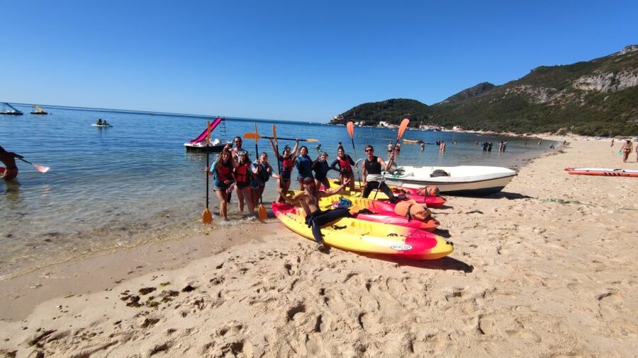 Lisbon: Kayaking and Snorkeling Adventure - Kayaking beside the limestone coast