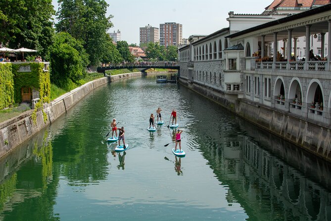 Ljubljana Stand-Up Paddle Boarding Lesson and Tour - Paddling toward the Triple Bridge