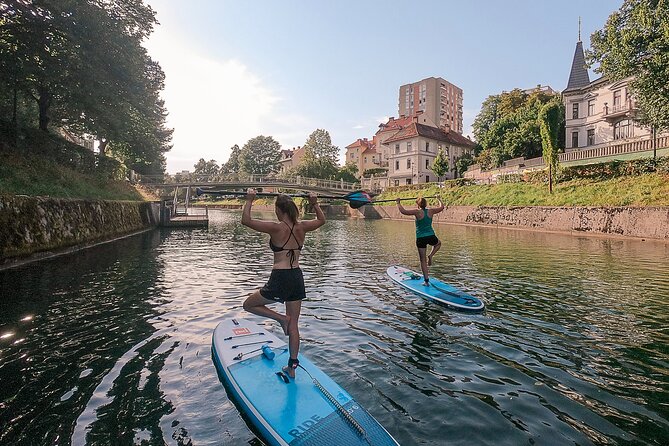 Ljubljana Stand-Up Paddle Boarding Lesson and Tour - The Dragon Bridge from water level