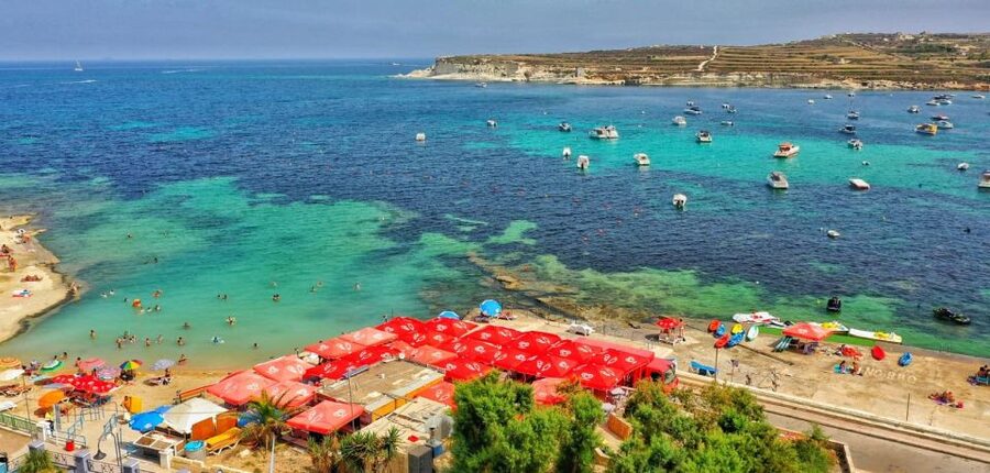 Malta: SUP Rental - Starting beneath Sensi Lido in St Thomas Bay