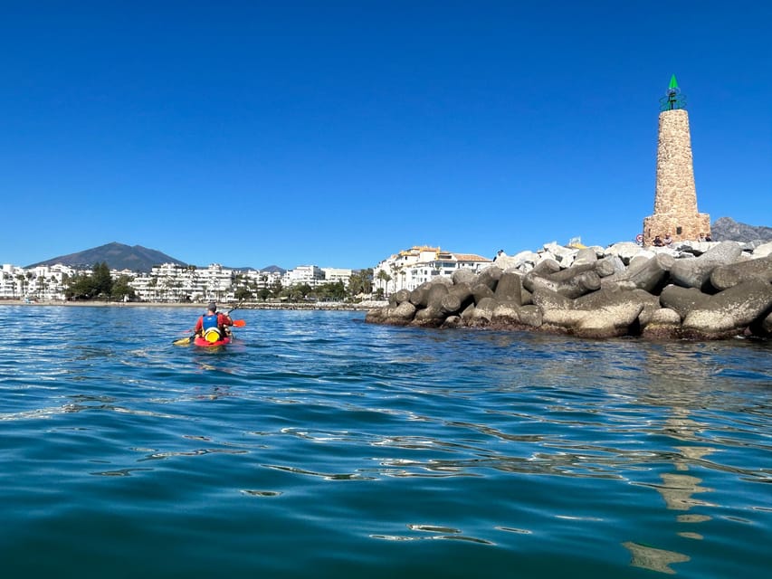 Marbella: Guided Kayak Tour in Puerto Banús - Preparing for wind, sun, and the return paddle