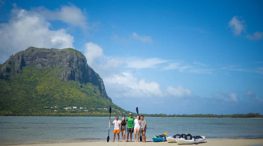 Mauritius: Guided Kayak tour to Benitiers Island - The Morne Brabant view from the lagoon