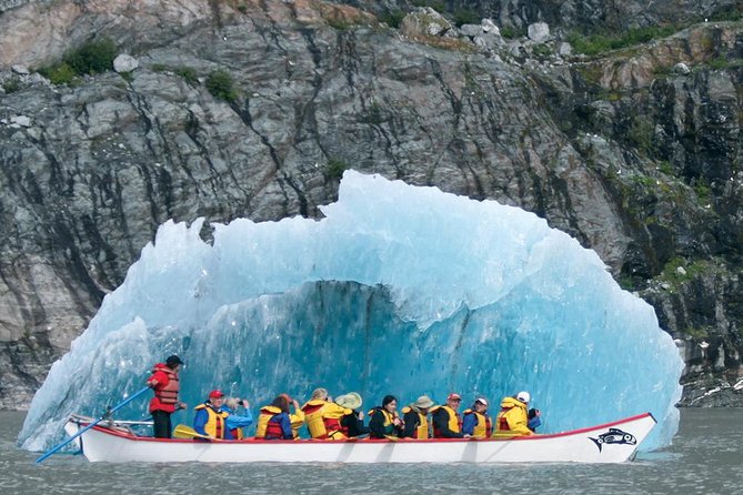 Mendenhall Lake Canoe Adventure - Boarding the 28-foot canoe