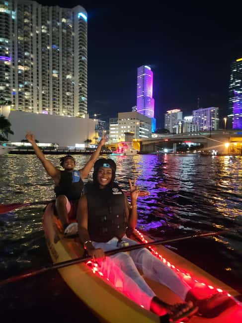 Miami: Guided LED-Lit Kayak Night Tour - A careful introduction before you paddle