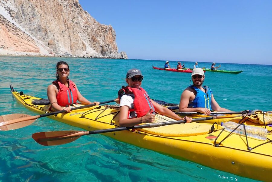 Milos: Guided Kayaking Trip with Snorkelling & Lunch - Caves, arches, and the second paddle